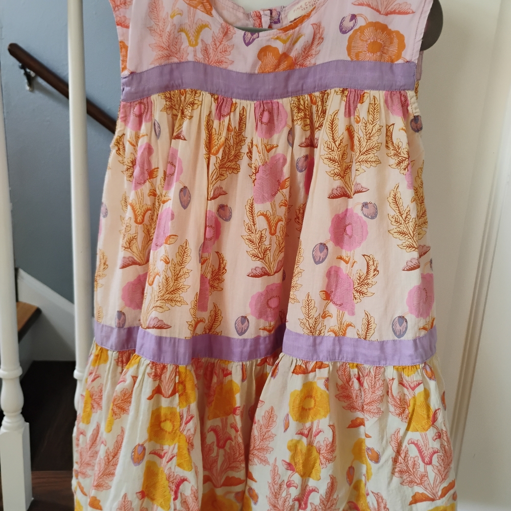 Pink Chicken Orange and Pink Tiered Ruffled Sundress